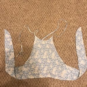 tie crop top- floral